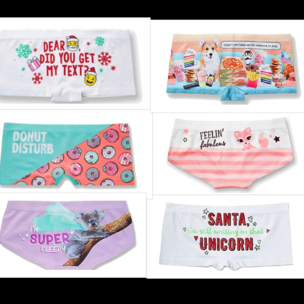 NWT Justice Girls 6 Pair Panties 8/10 Shorties